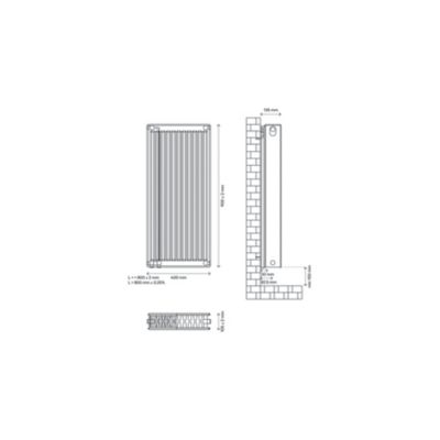 Radiateur eau chaude 915W acier blanc l.40 x H.90 cm GoodHome