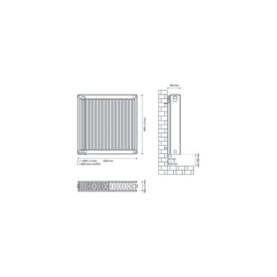 Radiateur eau chaude 982W acier blanc l.60 x H.60 cm GoodHome