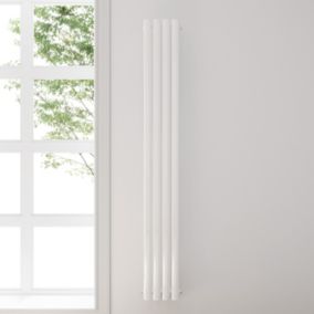 Radiateur Eau Chaude Acier SIRHONA 1,800x239x58 mm + Tube Ovale Simple + Vertical + Blanc