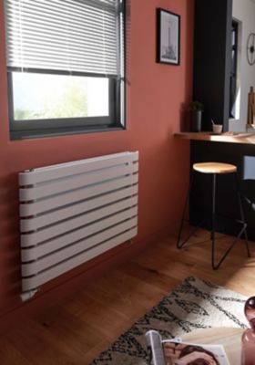 Radiateur eau chaude GoodHome Wilsona Horizontal Blanc 900 W