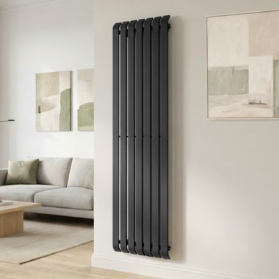 Radiateur eau chaude GoodHome Wilsona Vertical Anthracite 1 045 W