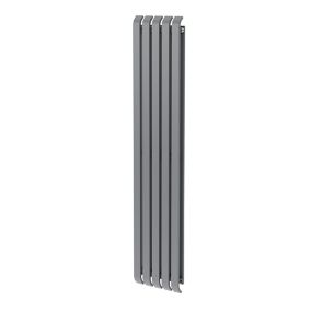 Radiateur eau chaude GoodHome Wilsona Vertical Gris 1 120 W