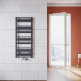 Radiateur à eau chaude SIRHONA Salle de bain Sèche-serviettes 1200x500x30mm - Vertical -Gris