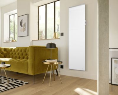 Radiateur électrique 1000W double coeur de chauffe vertical blanc - Noirot Radiasoft
