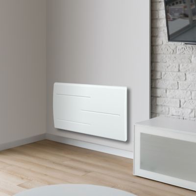 Radiateur électrique 1500W double cœur de chauffe blanc, Marek