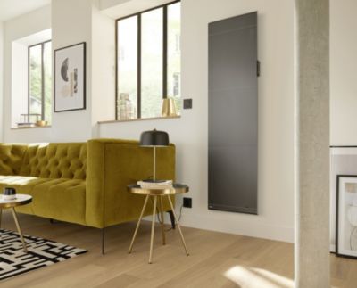 Radiateur électrique 1500W double coeur de chauffe vertical gris - Noirot Radiasoft