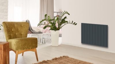 Radiateur électrique 2000W à inertie sèche anthracite, Carrera Jada