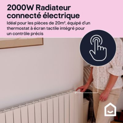 Radiateur électrique à inertie fluide connecté 2000W blanc, GoodHome — free download