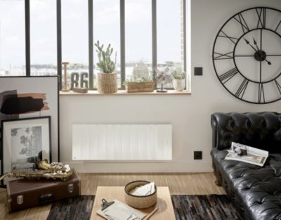 Radiateur électrique à inertie sèche 1000W bas blanc - Noirot Fontea