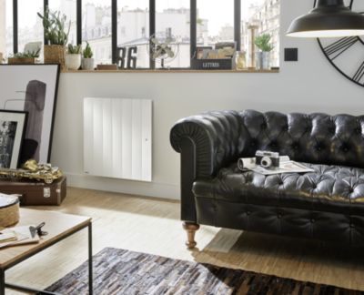 Radiateur électrique à inertie sèche 1000W blanc - Noirot Fontea