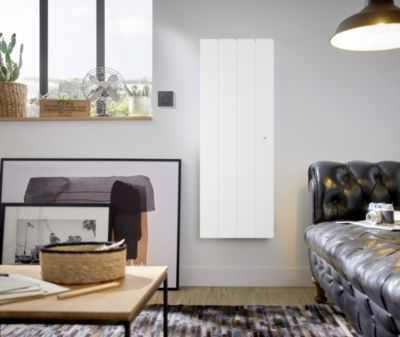 Radiateur électrique à inertie sèche 1000W vertical blanc - Noirot Fontea