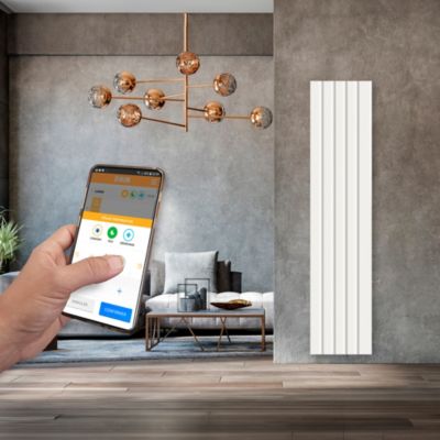 Radiateur électrique à inertie sèche Noelle vertical blanc wifi 1500W