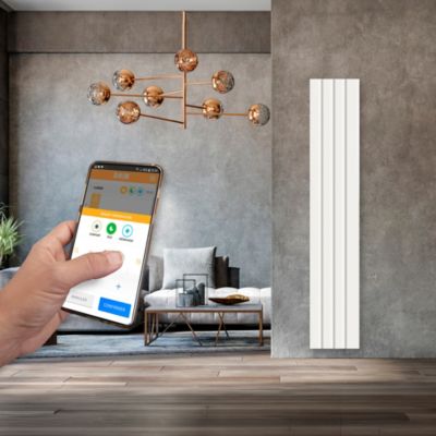 Radiateur électrique à inertie sèche Noelle vertical noir wifi 1000W