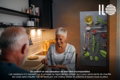 Radiateur électrique à rayonnement avec soufflerie Ilo Fanmix en verre design Ingrédients 1250W