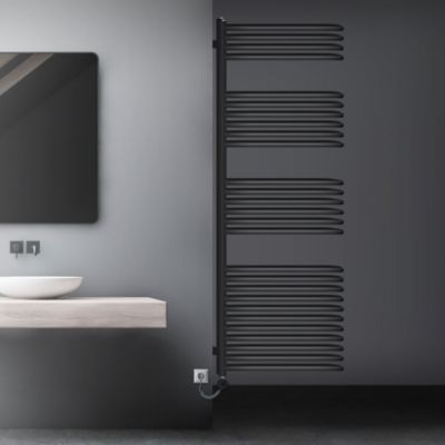 Radiateur Electrique Anthracite 500x1600 mm + Resistance 1200W et Thermostat Affichage Digital