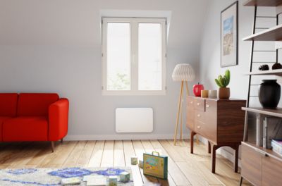 Radiateur électrique connecté 1000W à inertie sèche blanc, Noirot Tectonia