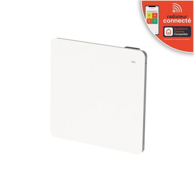Radiateur électrique connecté 1000W double cœur de chauffe blanc, GoodHome Sondrio