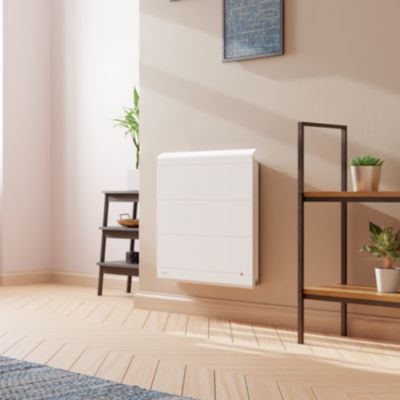 Radiateur électrique connecté 1000W double cœur de chauffe blanc, Noirot Radiasoft 2