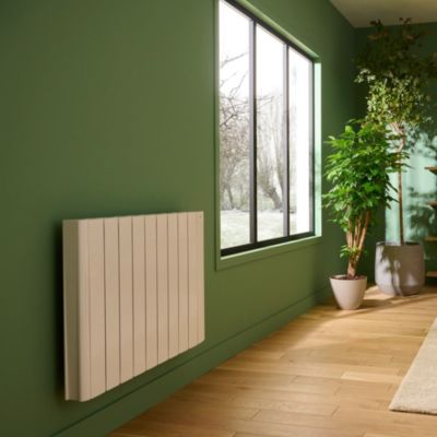 Radiateur électrique connecté 1500W à inertie fluide, GoodHome Myko Basel