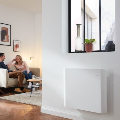 Radiateur électrique connecté 1500W à inertie sèche blanc, GoodHome Florya