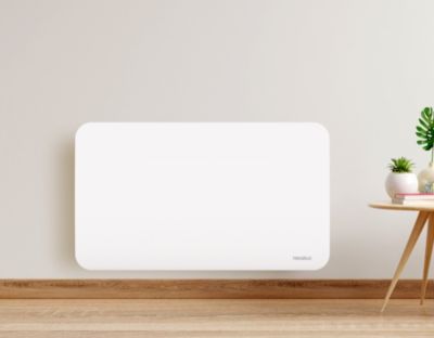 Radiateur électrique connecté 1500W double cœur de chauffe blanc, Heallux Soleia