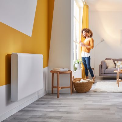 Radiateur électrique connecté 2000W à inertie sèche blanc, GoodHome Iriya