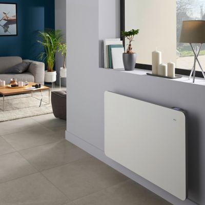 Radiateur électrique connecté 2000W double cœur de chauffe blanc, GoodHome Sondrio