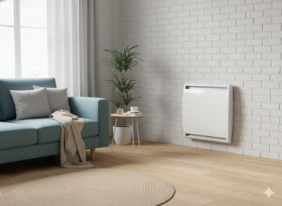 Radiateur électrique inertie sèche 1000W blanc, Carrera Cisco Connect