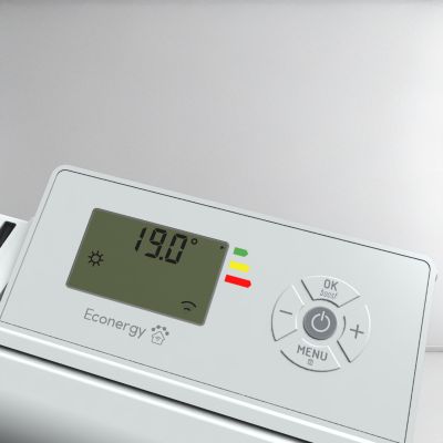 Radiateur électrique inertie sèche 1000W blanc, Carrera Cisco Connect
