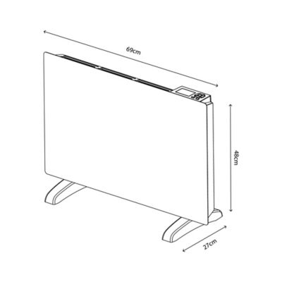 Radiateur électrique mobile 1500W panneau rayonnant céramique blanc 15m²