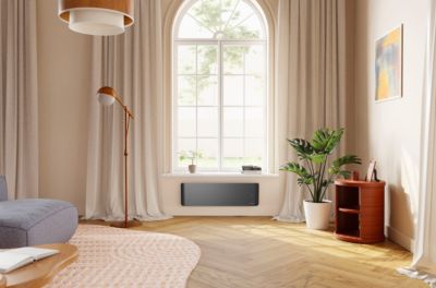 Radiateur électrique plinthe connecté 1000W double cœur de chauffe gris, Noirot Evolution
