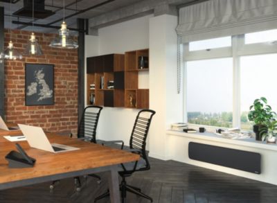 Radiateur électrique plinthe connecté 1500W double cœur de chauffe, anthracite et éclairage d'ambiance, Sauter Hekla