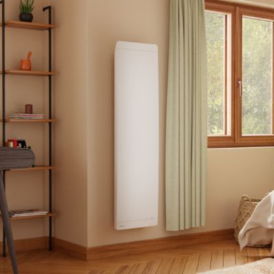 Radiateur électrique vertical connecté 2000W à inertie sèche en fonte blanc, Noirot Walter 2