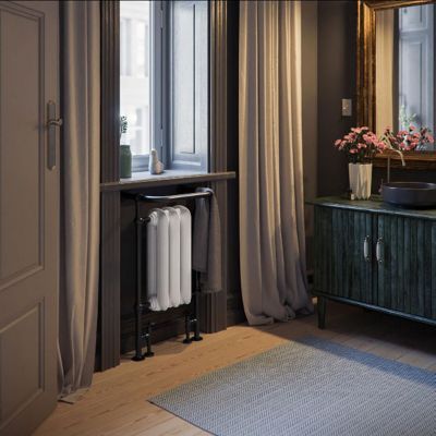 Radiateur fonte blanc sur pieds - Hauteur 900mm Longueur 650mm - 1031 watt - 5 éléments - PLA900/650WS3