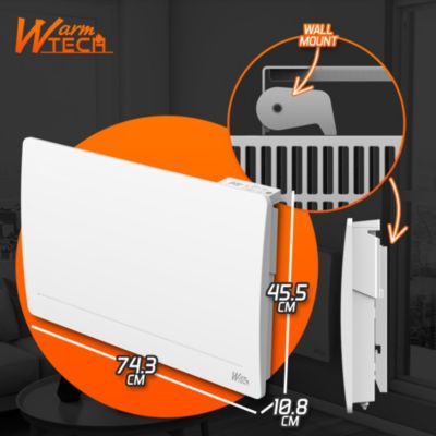 Radiateur inertie fonte 1500 W - IP24 - NF - Fil pilote 6 ordres.