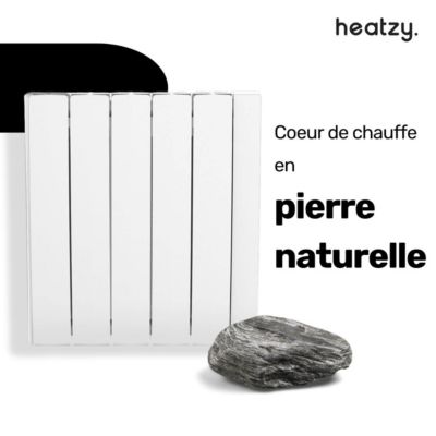 Radiateur inertie sèche 1000W Wifi pierre naturelle - Onyx Heatzy