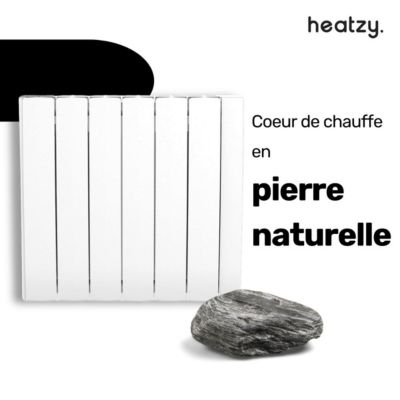 Radiateur inertie sèche 2000W Wifi pierre naturelle - Onyx Heatzy