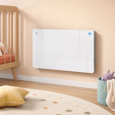Radiateur Inertie Sèche Connecté 1500W 10-15m2 Inertie Sèche Céramique et Film IP24 Programable CIARRA