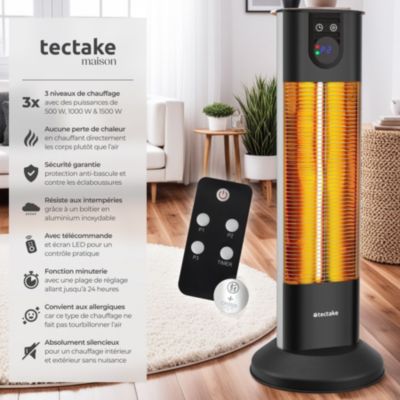 Radiateur infrarouge 1500W avec fonction minuterie