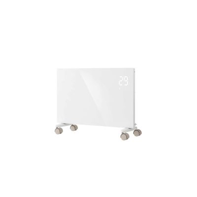 Radiateur électrique 1500W connecté WiFi - Verre blanc glacé - Mobile mural - Ultra-plat 70mm