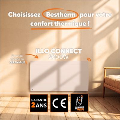 Radiateur électrique Bestherm wifi à inertie sèche céramique 2000W illo ...