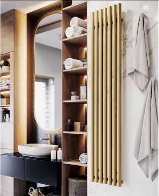 Radiateur électrique doré de 1800mm de haut et 290mm de large - 600 Watt - TUN1800290VWSE8BRA