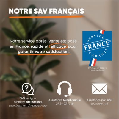 Radiateur électrique fixe à inertie sèche céramique 1500W BESTHERM ALBA horizontal blanc