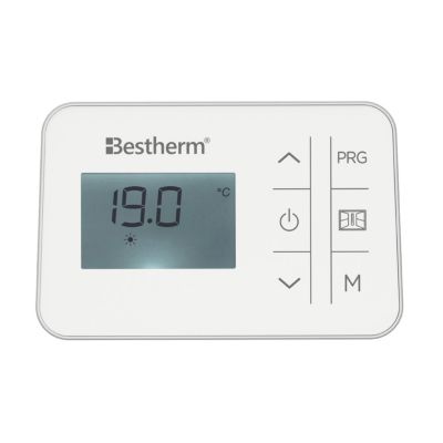 Radiateur électrique fixe à inertie sèche céramique 1500W BESTHERM ALBA horizontal blanc