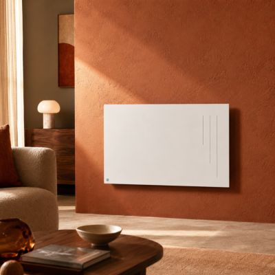 Radiateur électrique fixe à inertie sèche céramique 1500W BESTHERM SPARK horizontal blanc NF