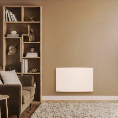 Radiateur électrique fixe à inertie sèche fonte 1500W BESTHERM BIA horizontal blanc