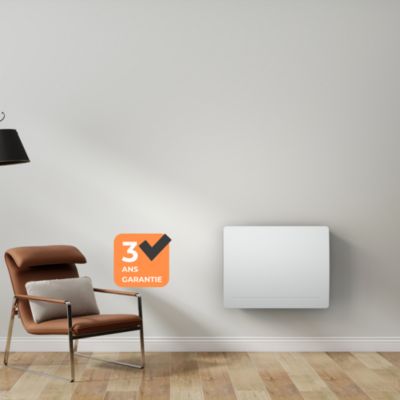 Radiateur électrique à inertie sèche fonte + film chauffant 1000W Thermostat Programmable Blanc Cosyup Mova Garantie 3 ans