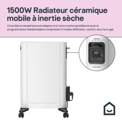 Radiateur mobile à inertie sèche GoodHome 1500W