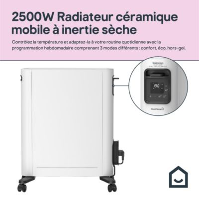 Radiateur mobile à inertie sèche GoodHome 2500W