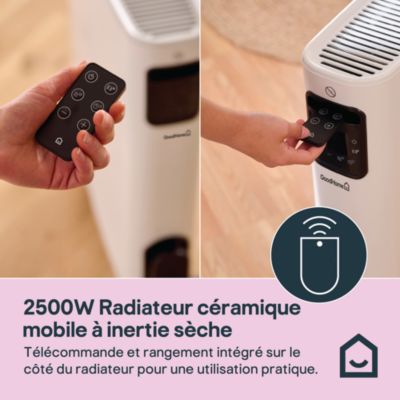 Radiateur mobile à inertie sèche GoodHome 2500W